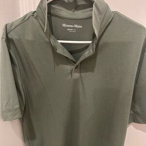Mizzen+Main Green Polo Shirt Moisture-Wicking Athletic